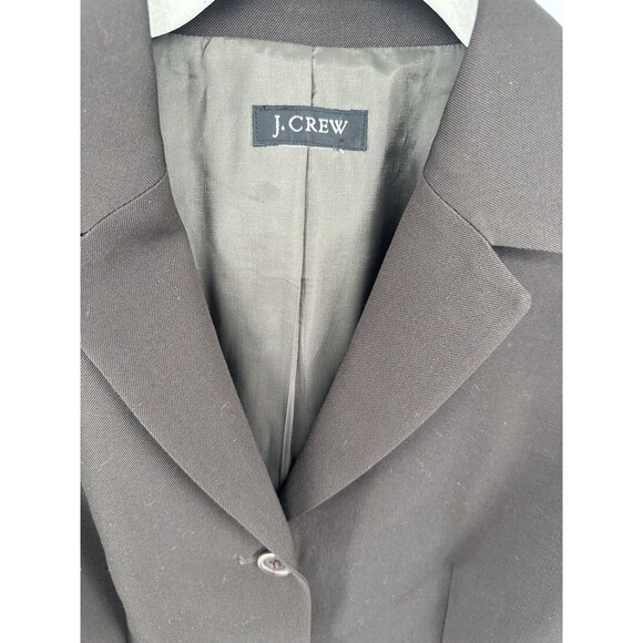 J Crew Blazer Sz L Jacket Wool Blend Brown Single Breast Button Brown Padded - Picture 2 of 4